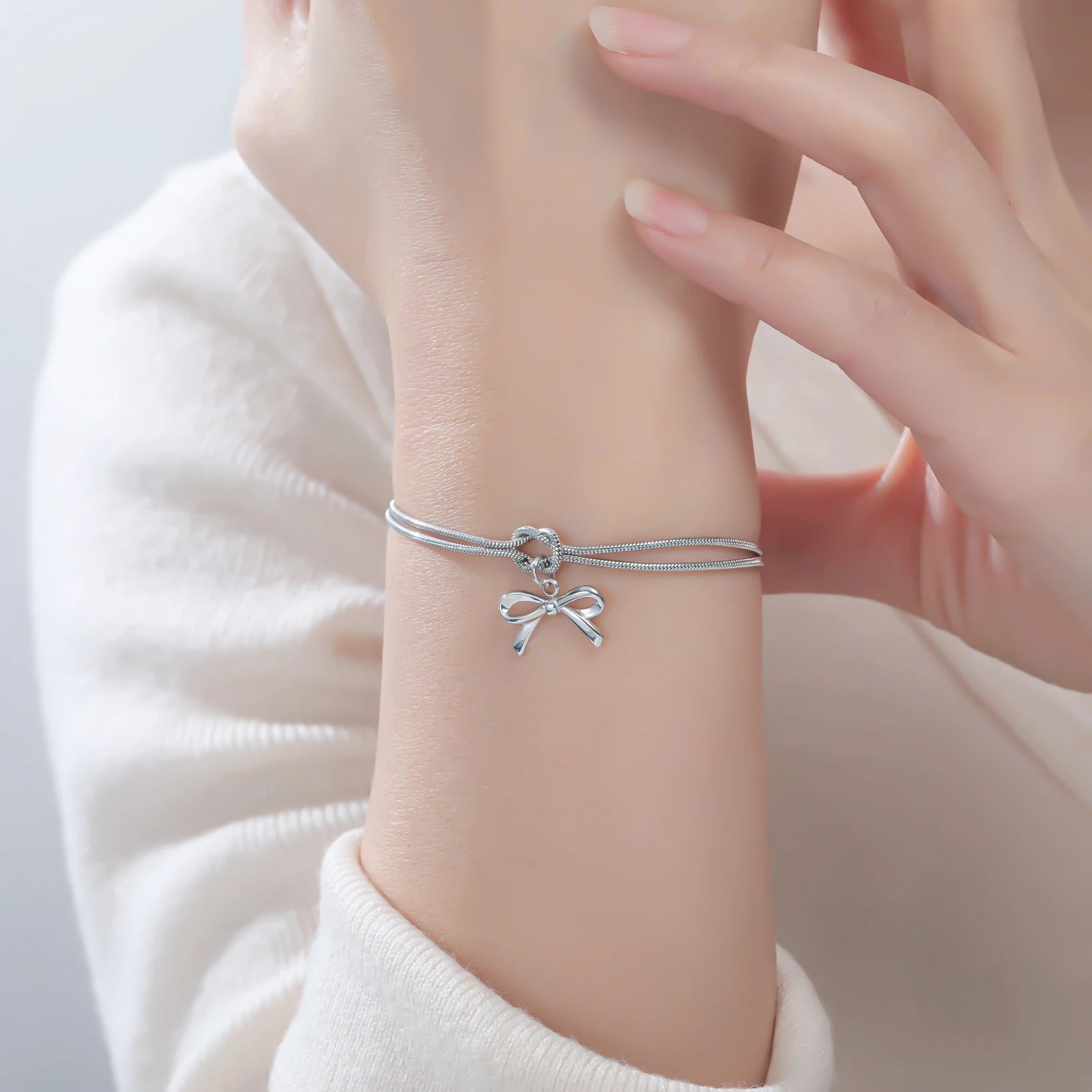 Gold Color Bowknot Love Knot Chain Bracelet Stainless Steel Trendy Bracelets by edenista