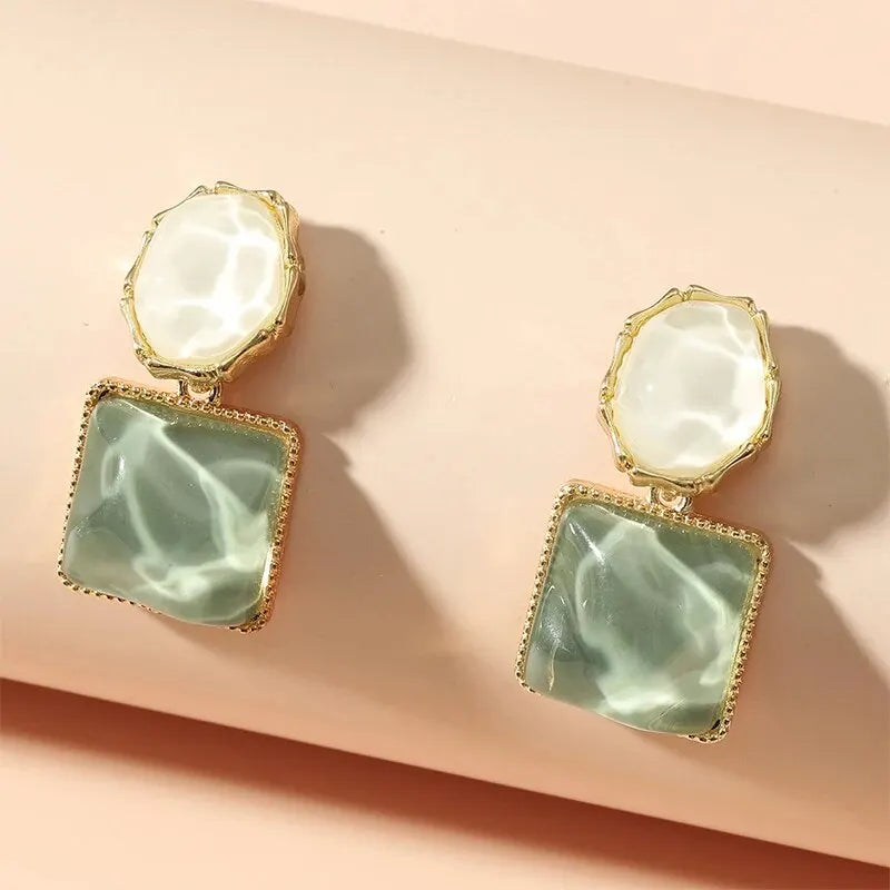 Colourful Crystal Stone Dangle Drop Earrings for Women