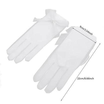 Mesh Lace Bridal Gloves Short Wrist Length