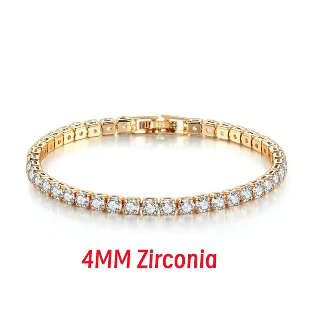 Luxury 925 Silver Cubic Zirconia Crystal Tennis Bracelet by edenista