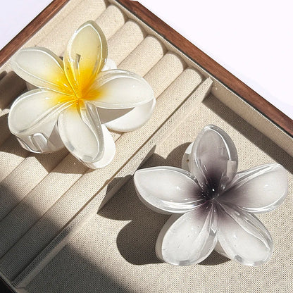 2-Piece Bohemian Flower Hair Claw Clip Set – Egg Flower Barrette for Women & Girls