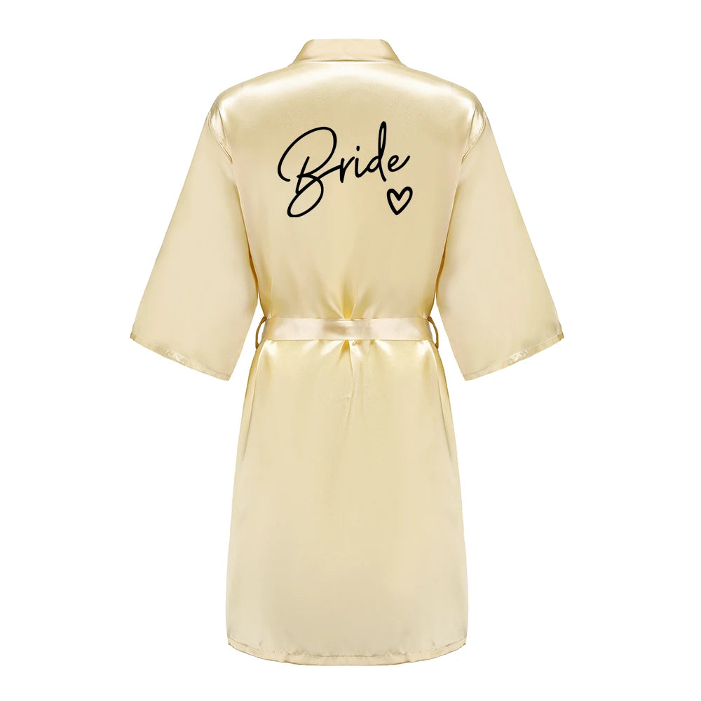 Team Bride Satin Kimono Robe Bridesmaid