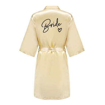Team Bride Satin Kimono Robe Bridesmaid