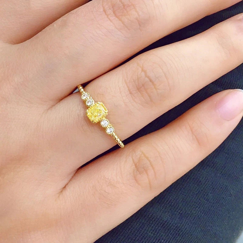 Huitan Geometric CZ Ring for Women