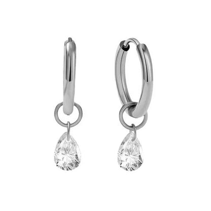 Waterproof 14K Gold Plated Zircon Drop Earrings