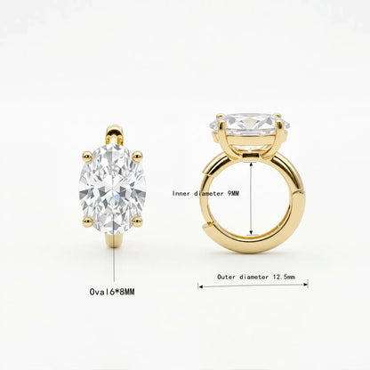 18K Gold Plated Zirconia Huggie Hoop Earrings – 12.4mm