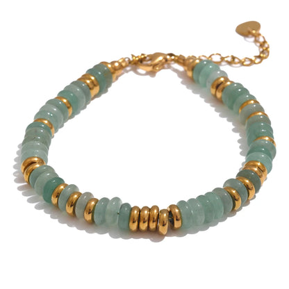 Colourful Natural Stone Beads Handmade Bracelet Bangle