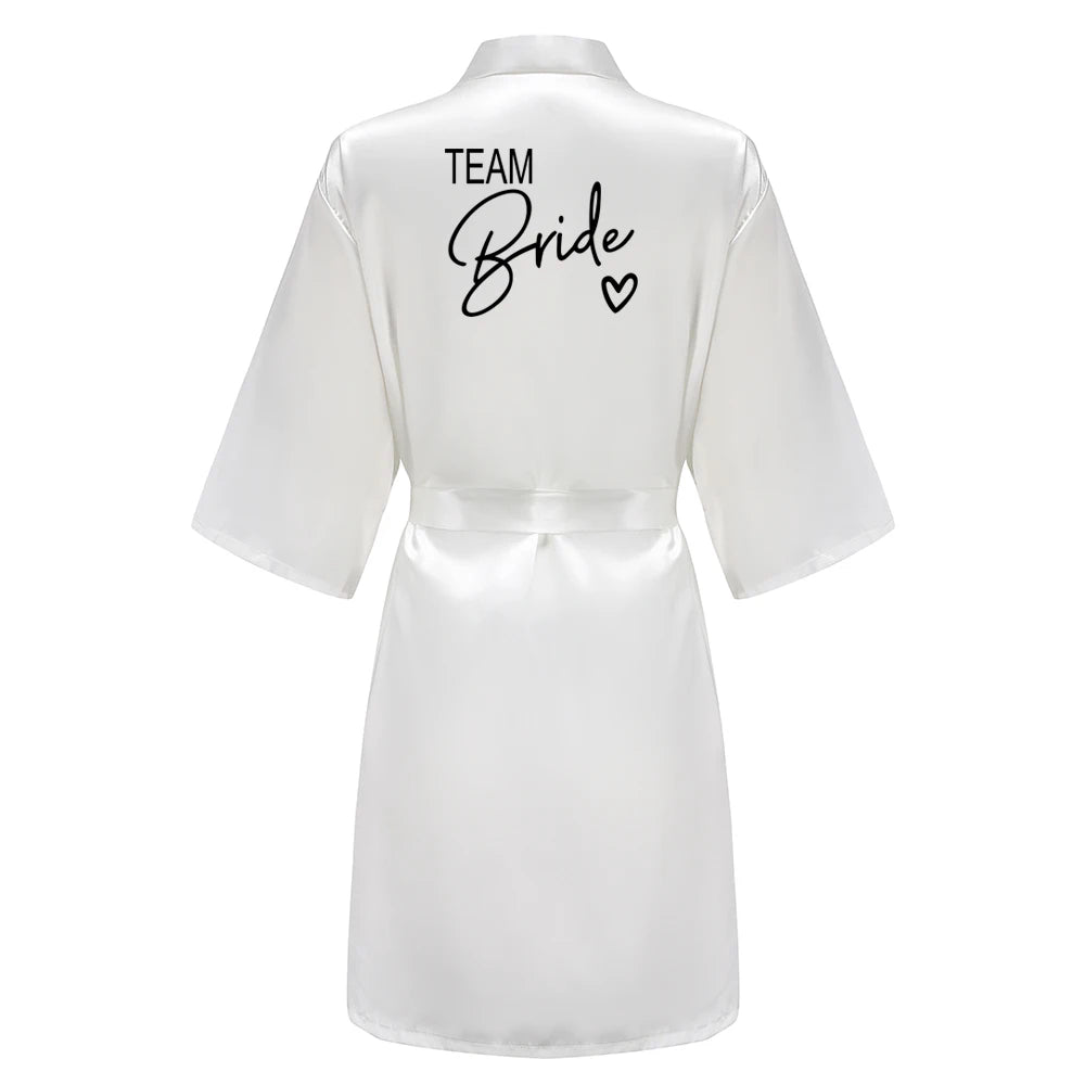 Team Bride Satin Kimono Robe Bridesmaid
