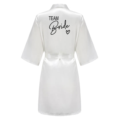 Team Bride Satin Kimono Robe Bridesmaid