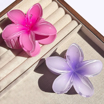 2-Piece Bohemian Flower Hair Claw Clip Set – Egg Flower Barrette for Women & Girls