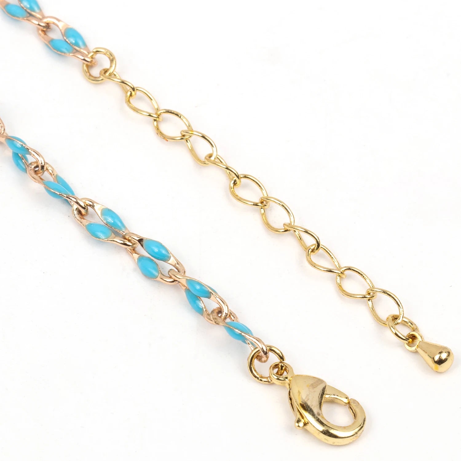 Fashion Stainless Steel Beaded Charm Bracelet – Blue & Red