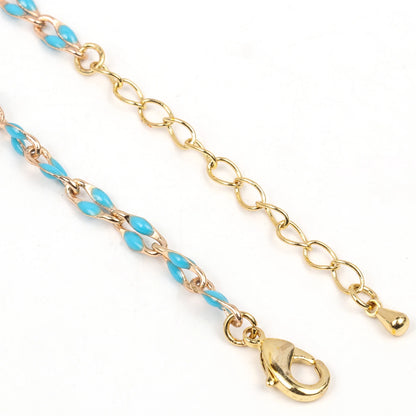 Fashion Stainless Steel Beaded Charm Bracelet – Blue & Red