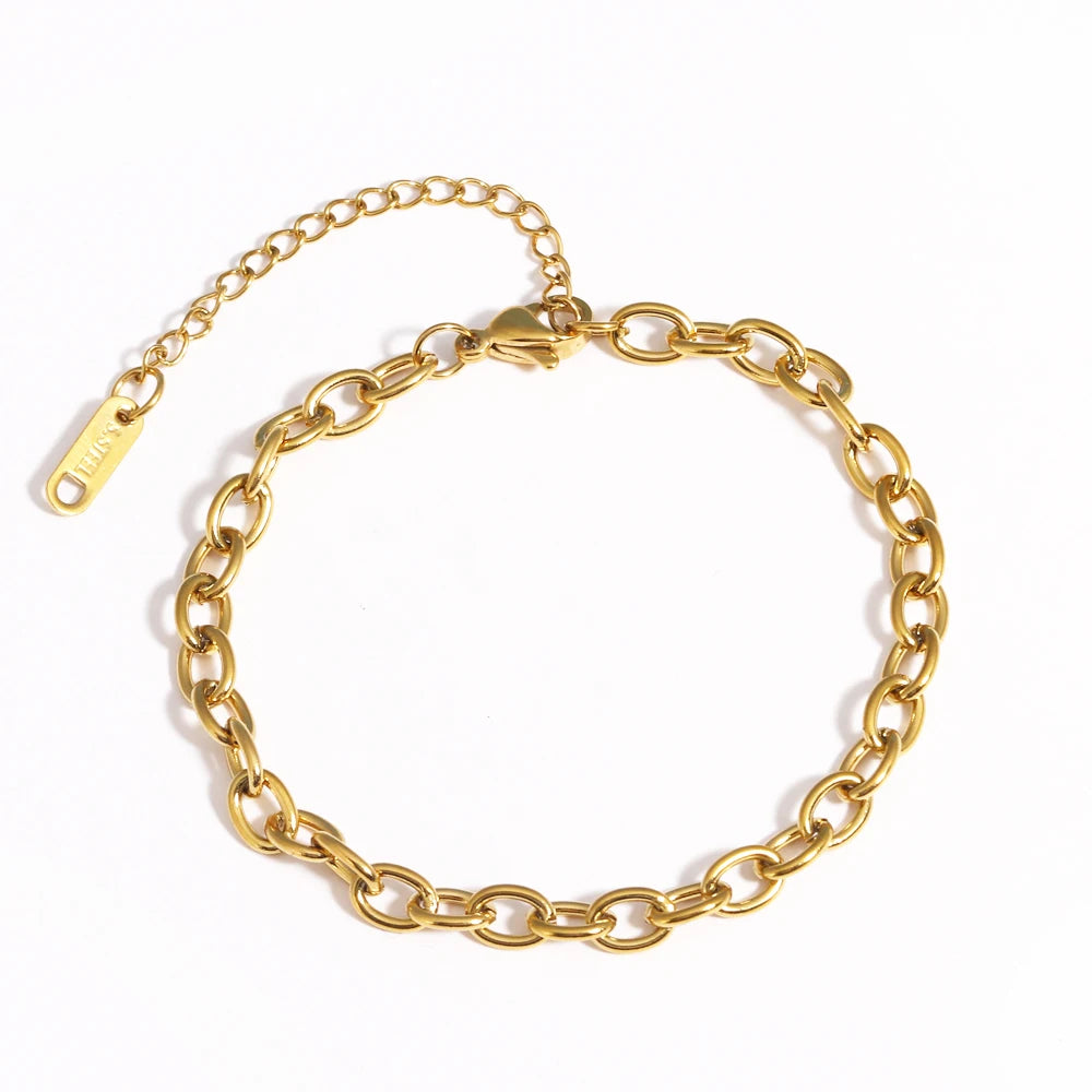 Chunky Gold Plated Stainless Steel Link Chain Bracelet