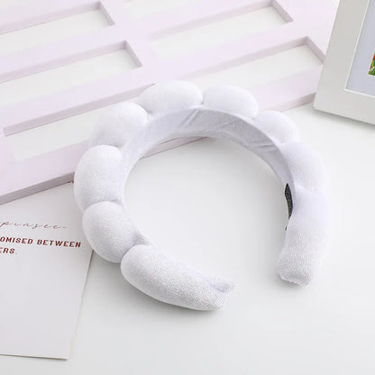 Retro Puffy Velvet Sponge Headband – Padded Makeup Hairband for Women & Girls