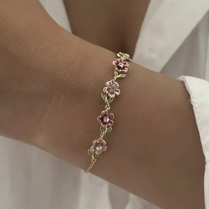 Tulip Flower Bracelet for Women – Copper & Zircon