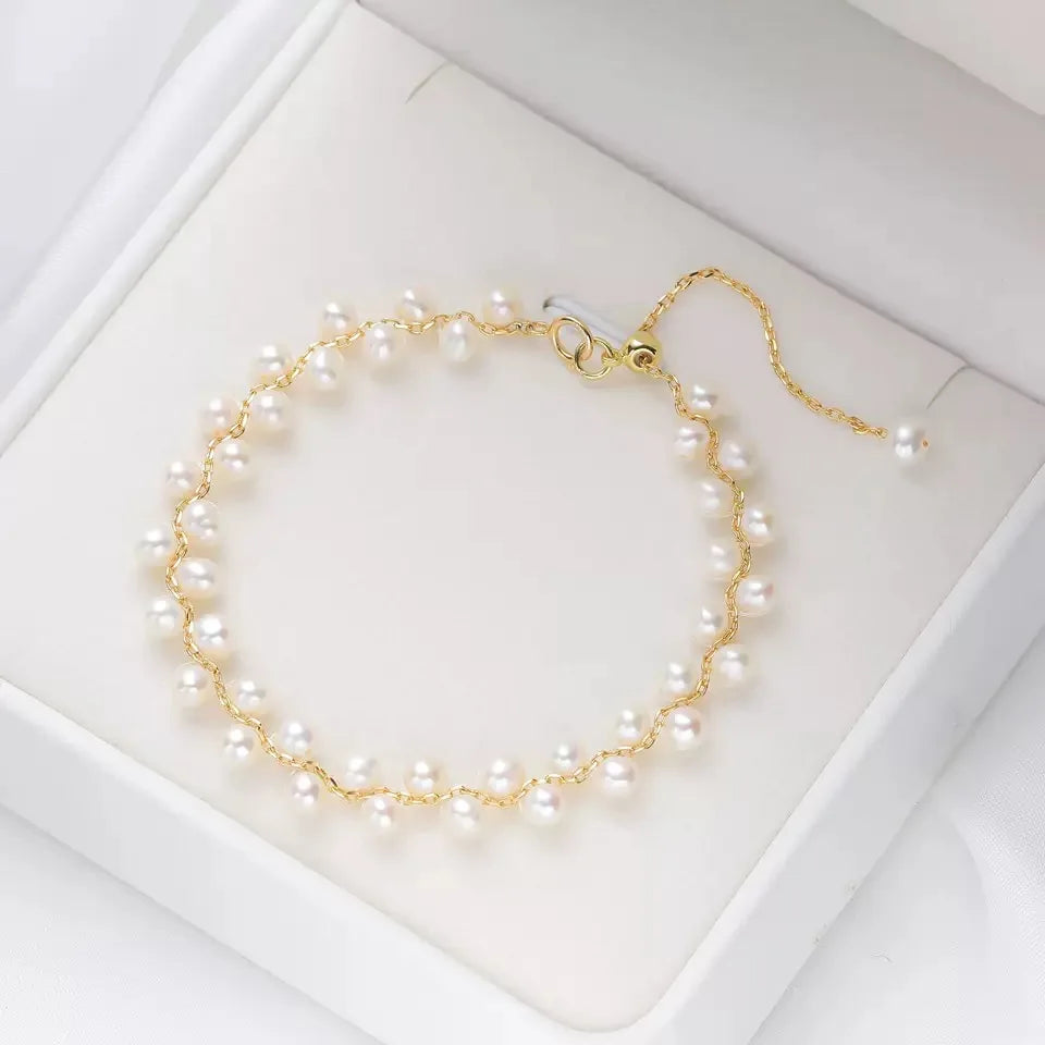 3mm Natural Stone Handmade Adjustable Bracelet for Women