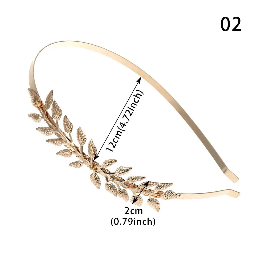 Gold Leaf Bridal Headband Tiara Crown