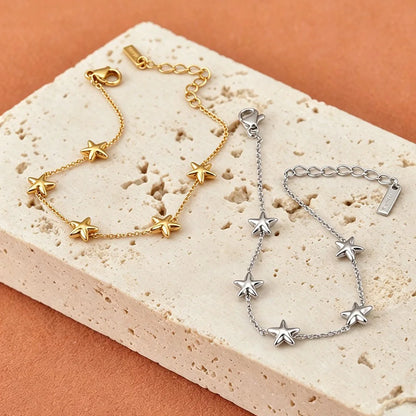 Gold-Plated Heart Charm Bracelet – Stainless Steel