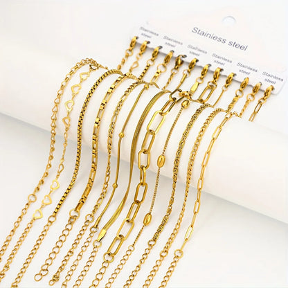 12-Piece Stainless Steel Bracelet Set for Women