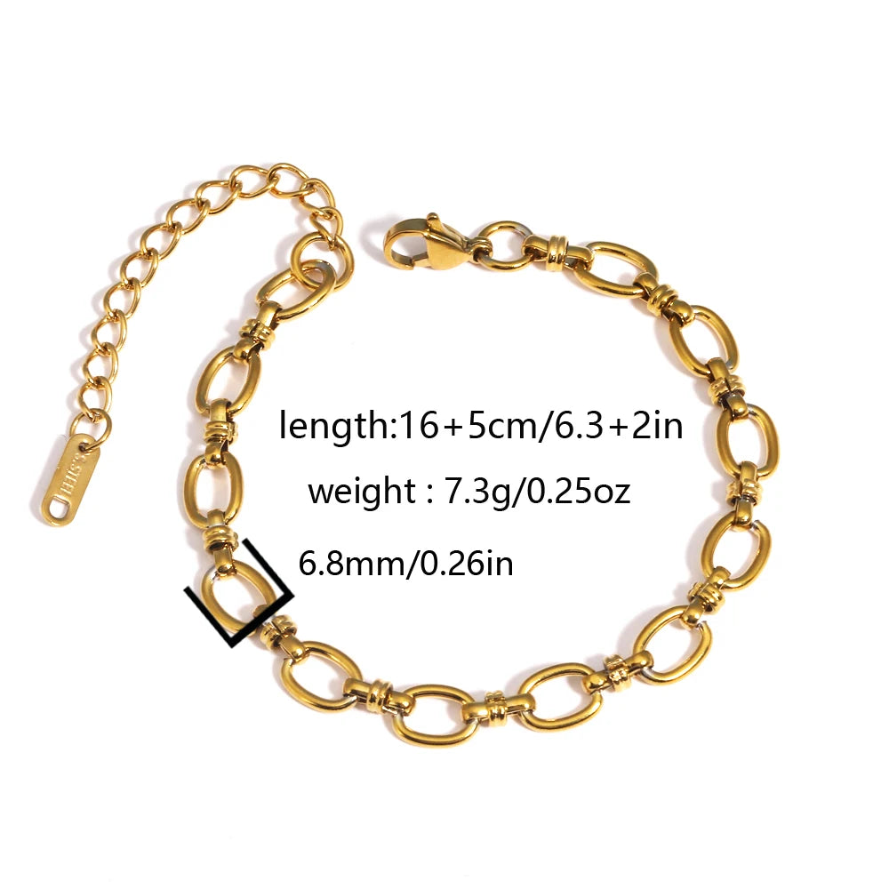 Chunky Gold Plated Stainless Steel Link Chain Bracelet
