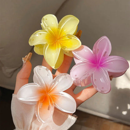 2-Piece Bohemian Flower Hair Claw Clip Set – Egg Flower Barrette for Women & Girls