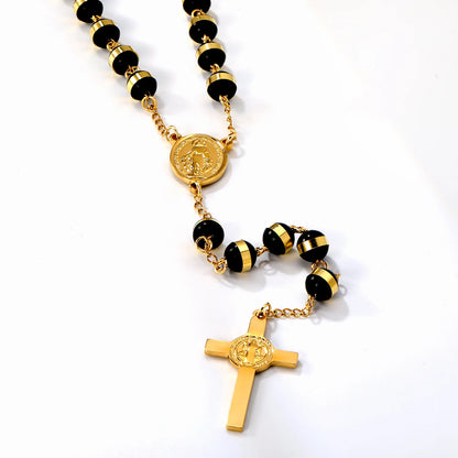 Virgin Mary Cross Pendant Stainless Steel Necklace