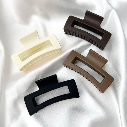 Korean Matte Acrylic Hair Claw Clamp – Geometric Cross Crab Clip Barrettes for Women