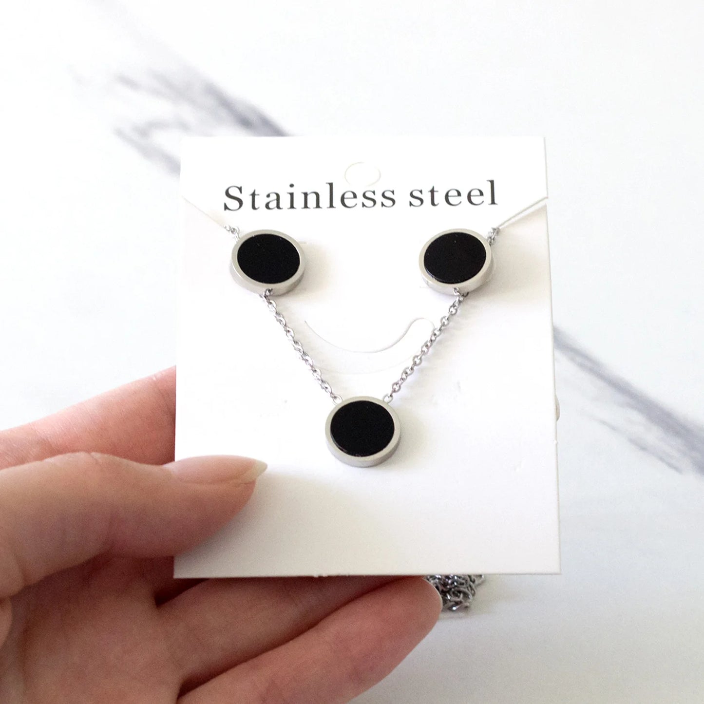 Stainless Steel Flower Clover Jewelry Set