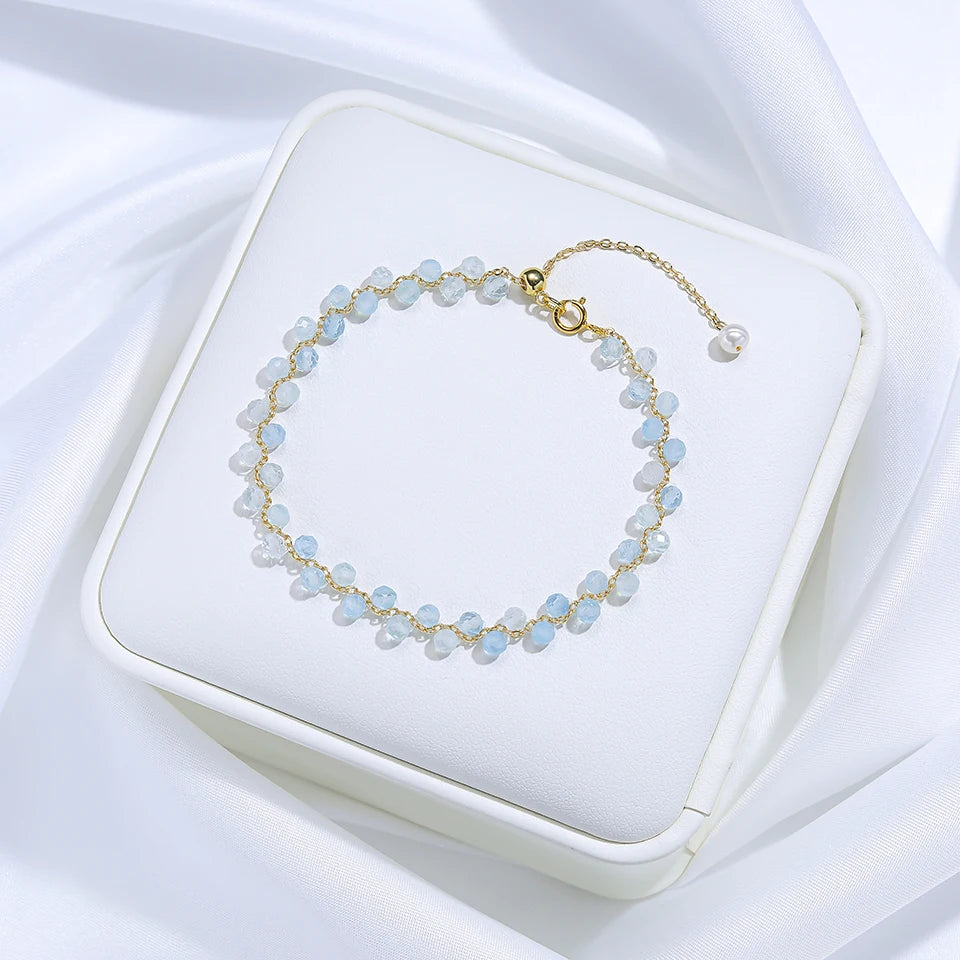 3mm Natural Stone Handmade Adjustable Bracelet for Women
