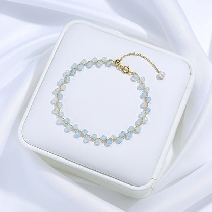 3mm Natural Stone Handmade Adjustable Bracelet for Women