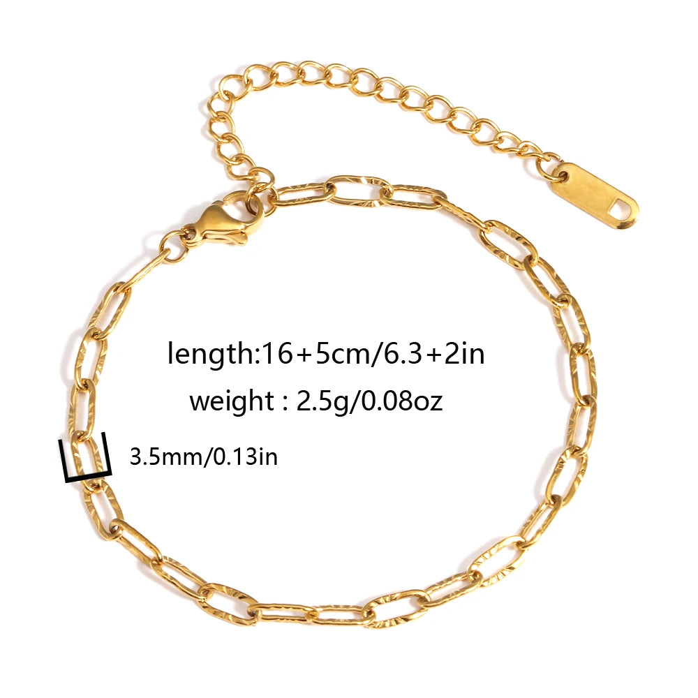 Chunky Gold Plated Stainless Steel Link Chain Bracelet