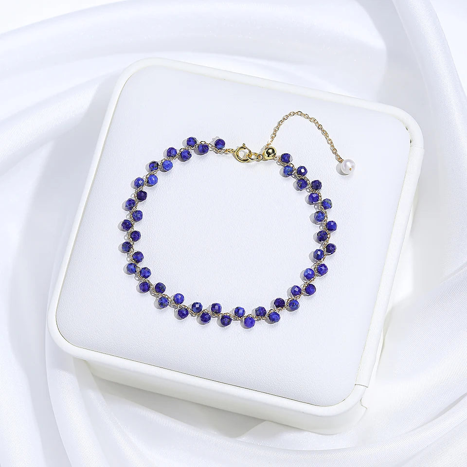3mm Natural Stone Handmade Adjustable Bracelet for Women