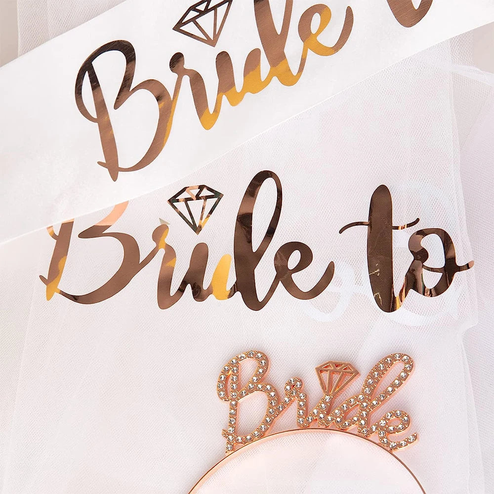 Bride to Be Sash Veil & Heart Sunglasses Set
