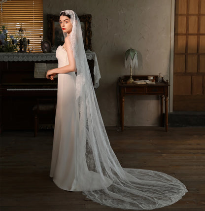 Long Lace Chapel Bridal Veil