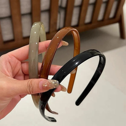 Plastic Translucent Toothed Headband – Non-Slip Candy Color Hair Hoop for Women & Girls