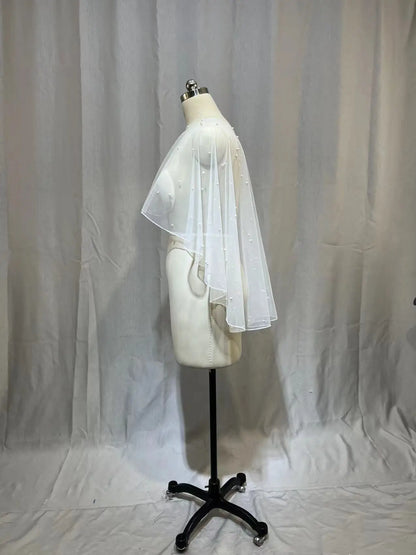 Bridal Pearl Cape Bolero Shawl