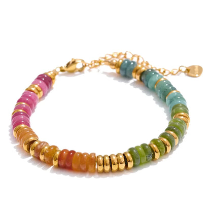 Colourful Natural Stone Beads Handmade Bracelet Bangle