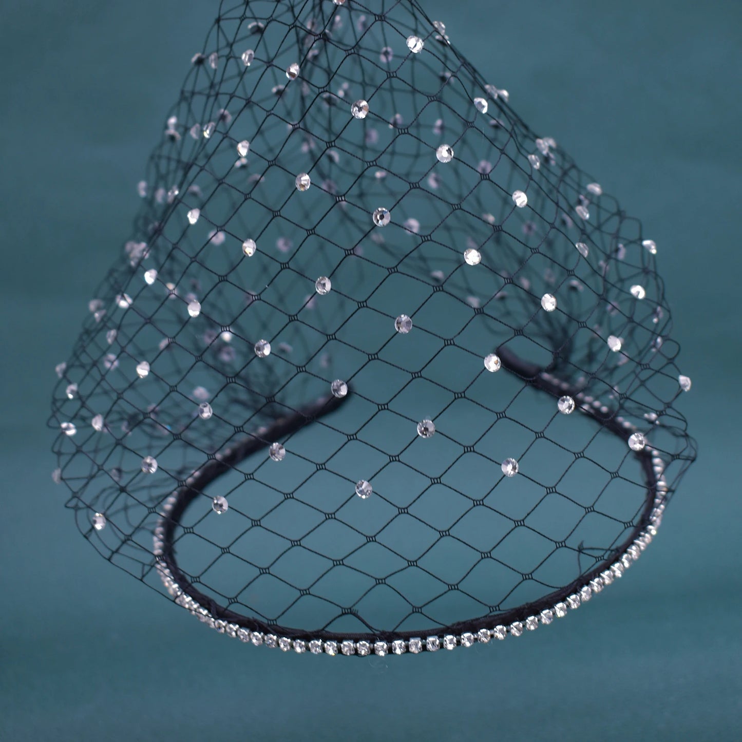 Pearl Beads Bridal Birdcage Veil