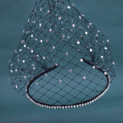 Pearl Beads Bridal Birdcage Veil
