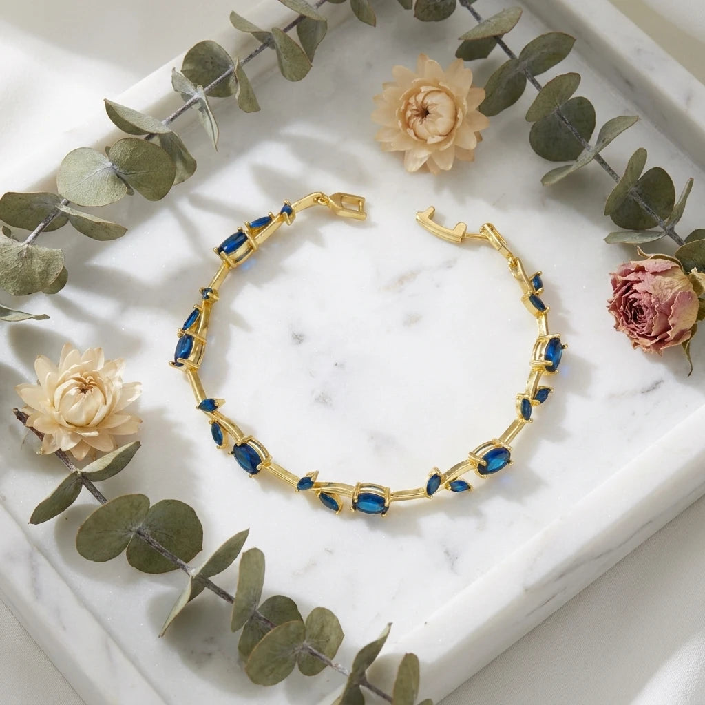 Tulip Flower Bracelet for Women – Copper & Zircon