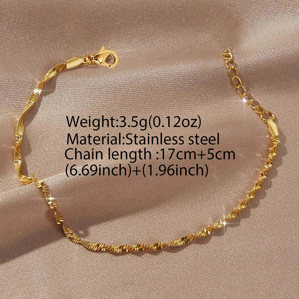 Simple Stainless Steel Chain Bracelet – Bohemian Style