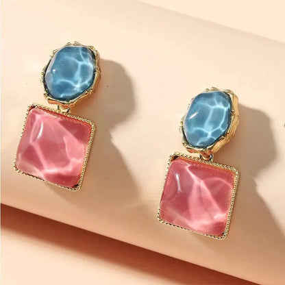 Colourful Crystal Stone Dangle Drop Earrings for Women
