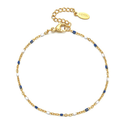 Colourful Thin Link Chain Stainless Steel Bracelet for Women