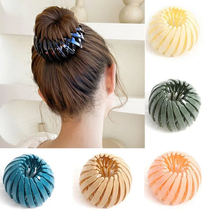 Acrylic Bun Hair Claw Clip – Bird Nest Expanding Style