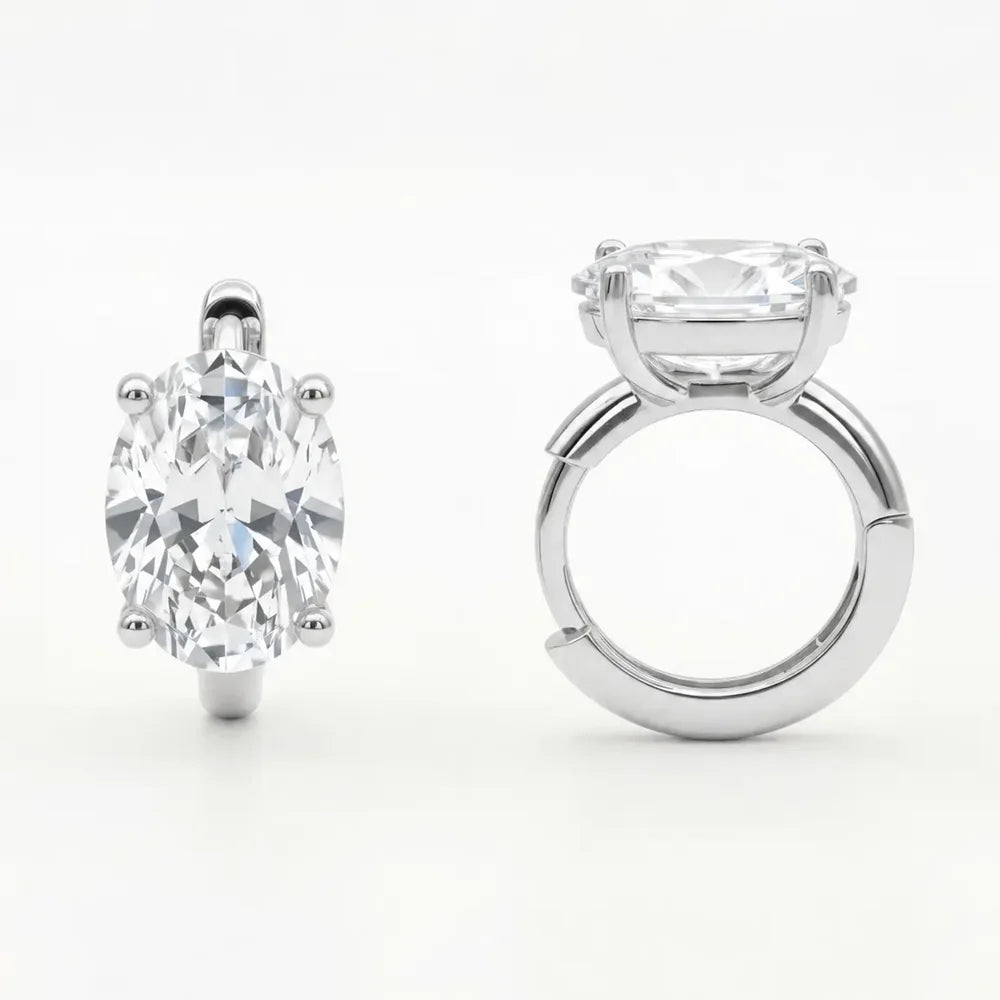 18K Gold Plated Zirconia Huggie Hoop Earrings – 12.4mm