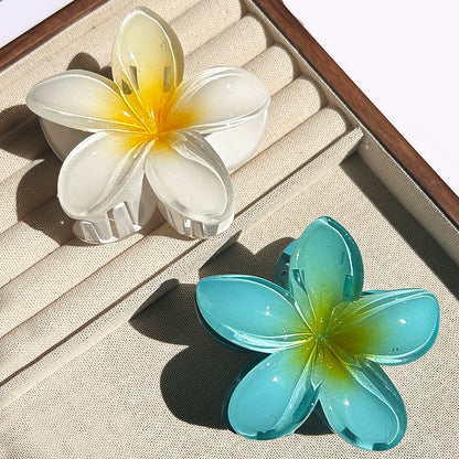 2-Piece Bohemian Flower Hair Claw Clip Set – Egg Flower Barrette for Women & Girls