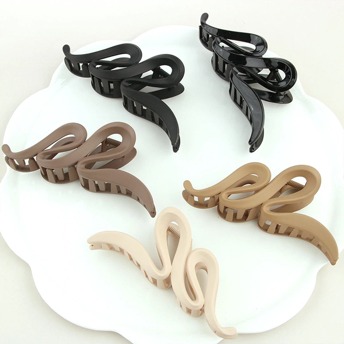 Large Acrylic Hair Claw Clips Set – Geometric Barrettes for Women (3-Pack)