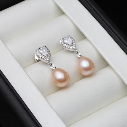 Freshwater Pearl Drop Earrings 925 Silver