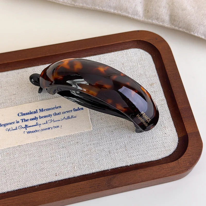 Retro acetate high ponytail buckle clip by Edenista, tortoiseshell, handmade in France