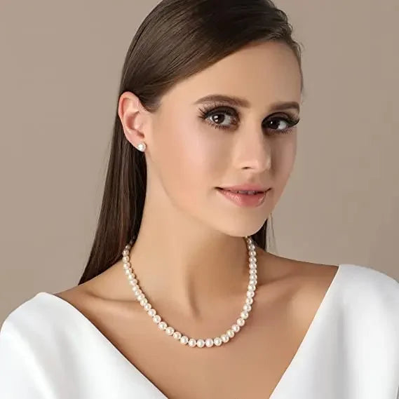 Baroque Freshwater Pearl Necklace 925 Silver